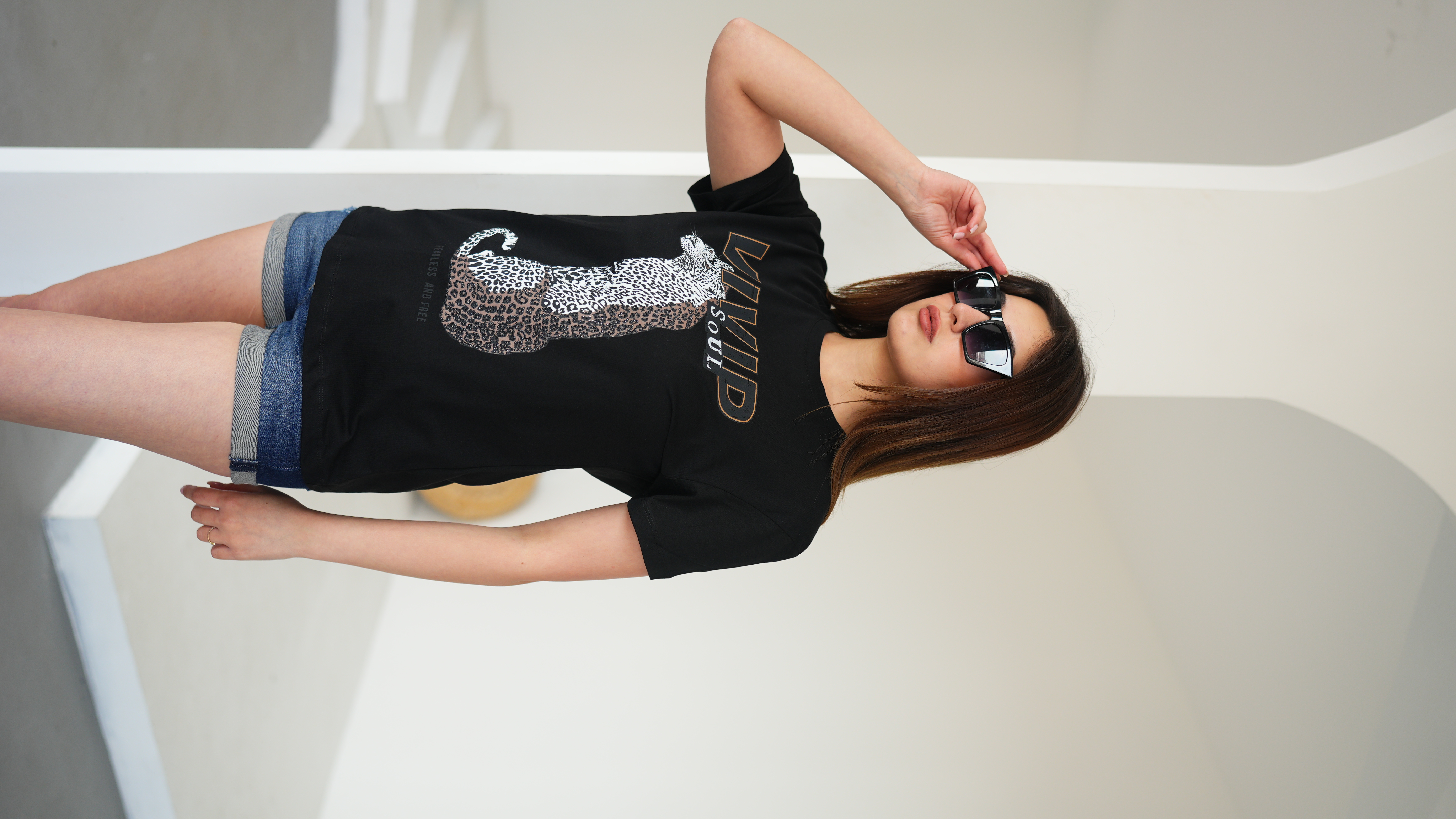 LEOPAR BASKILI TSHIRT ek resim