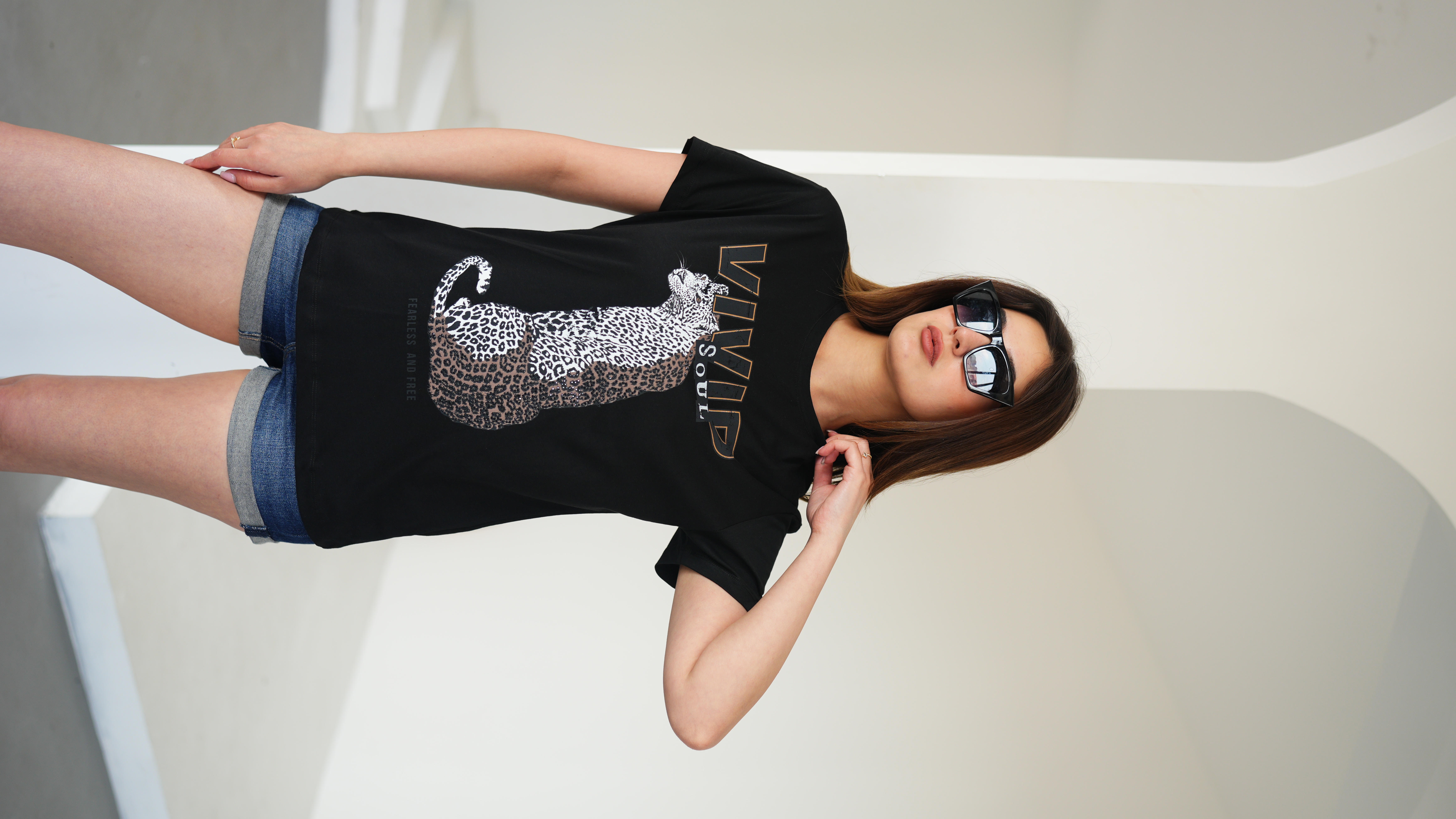 LEOPAR BASKILI TSHIRT ek resim