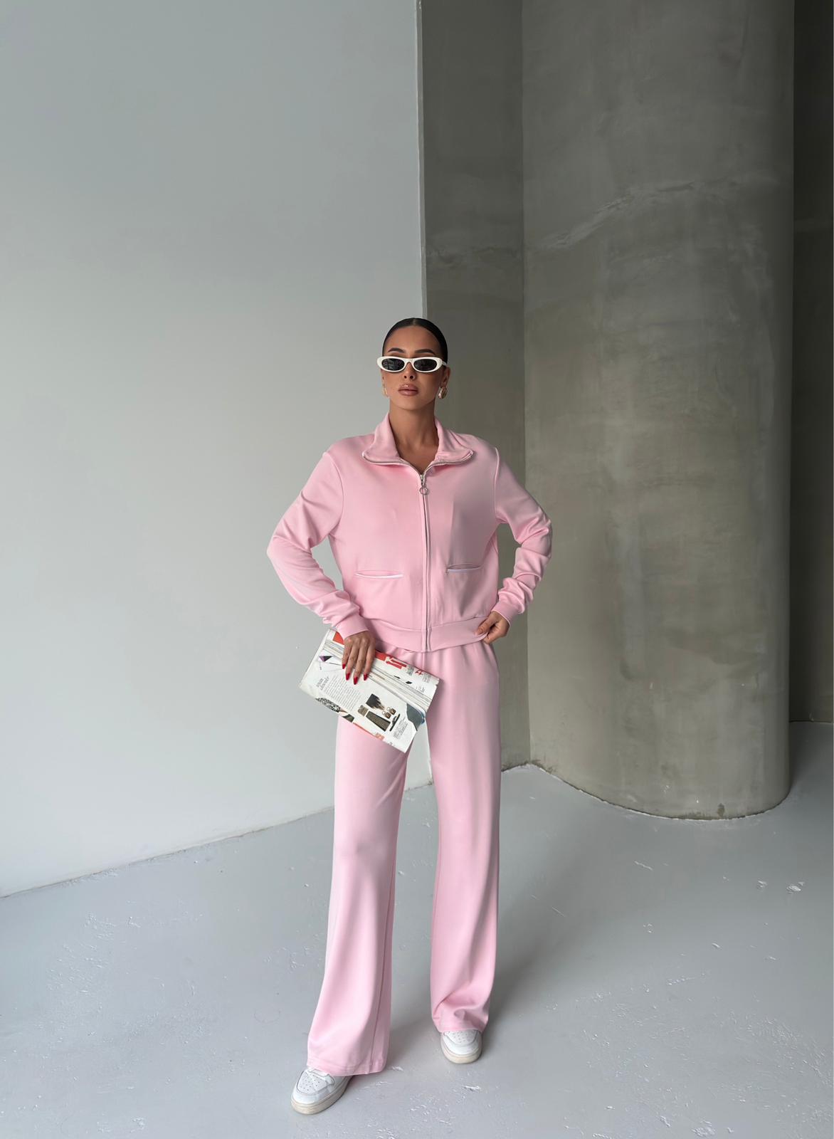 CEP BİYE DETAYLI MODAL KUMAŞ 2Lİ TAKIM-YUMUŞAK DOKULU-PEMBE ek resim