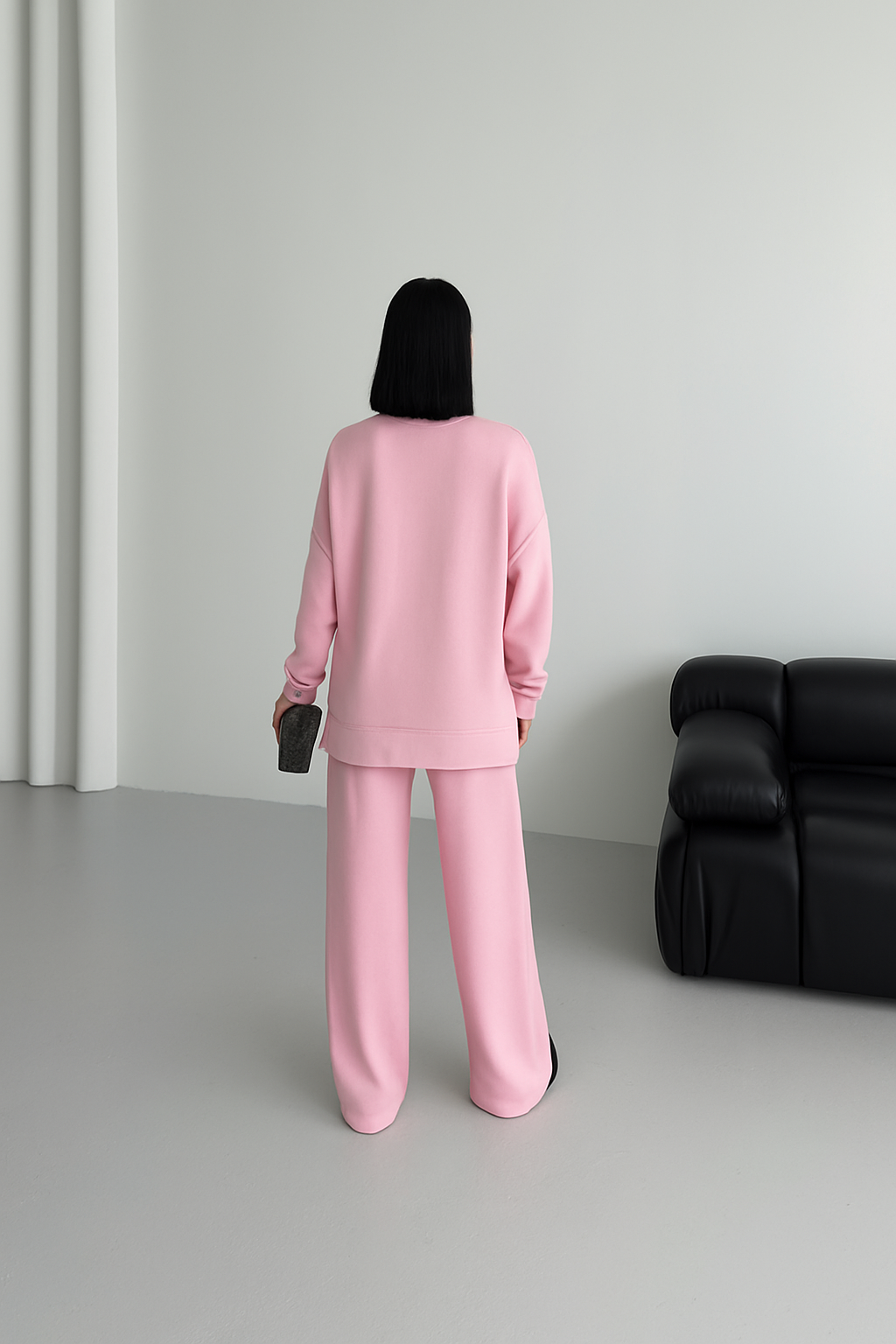 Pembe Ultra Premium Soft Touch Biyeli Basic Takım ek resim