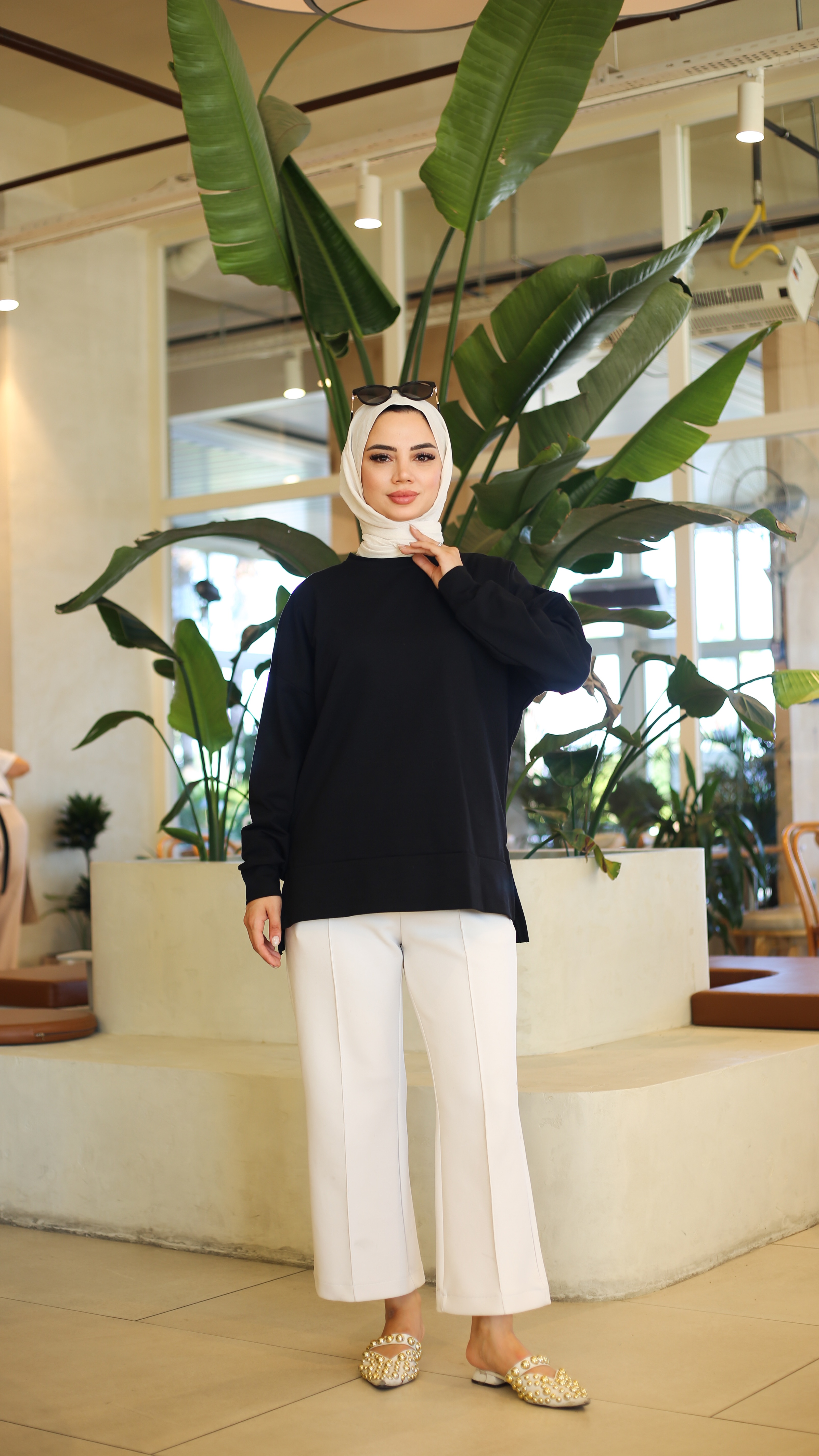 MARKA MUADİLİ BİSİKLET YAKA TUNİK-PAMUKLU ek resim