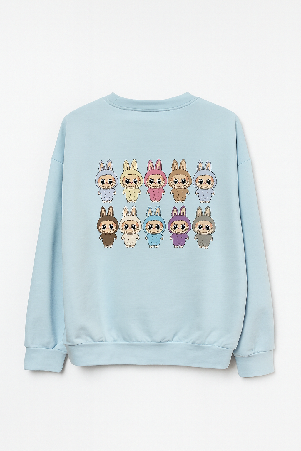 Labubu Baskılı Mavi Sweatshirt ek resim