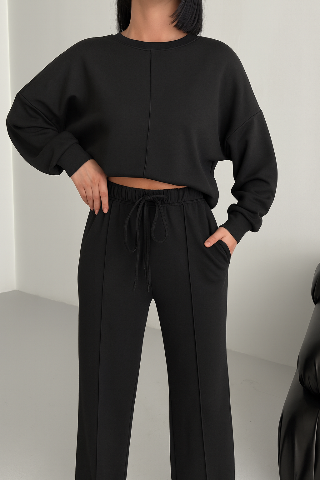 Siyah Ultra Premium Soft Touch Biyeli Basic Takım ek resim