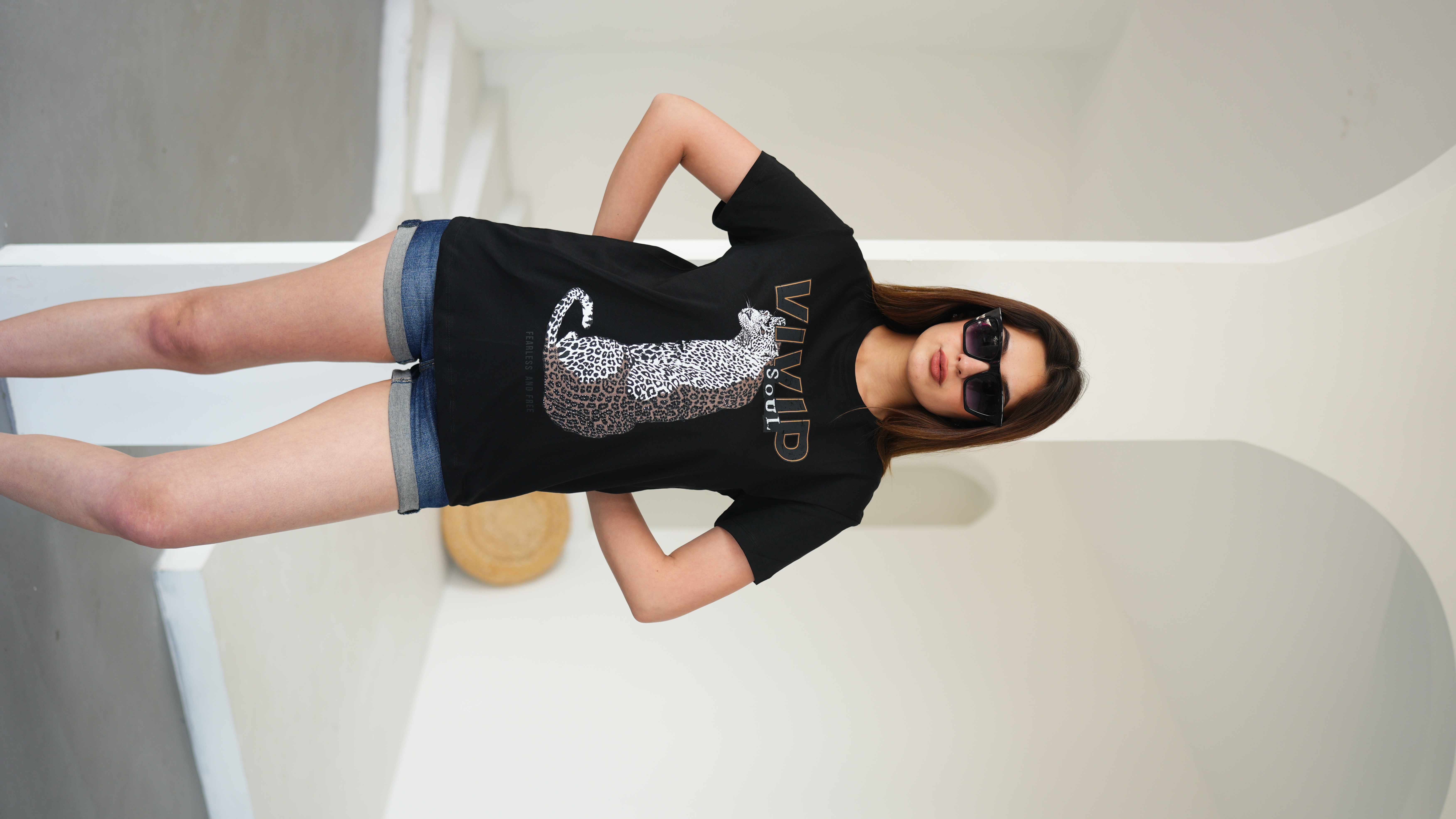 LEOPAR BASKILI TSHIRT ek resim