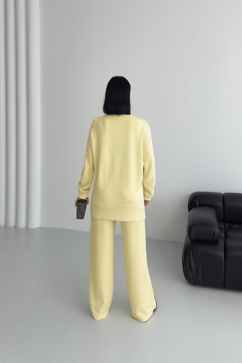 Sarı Ultra Premium Soft Touch Biyeli Basic Takım ek resim